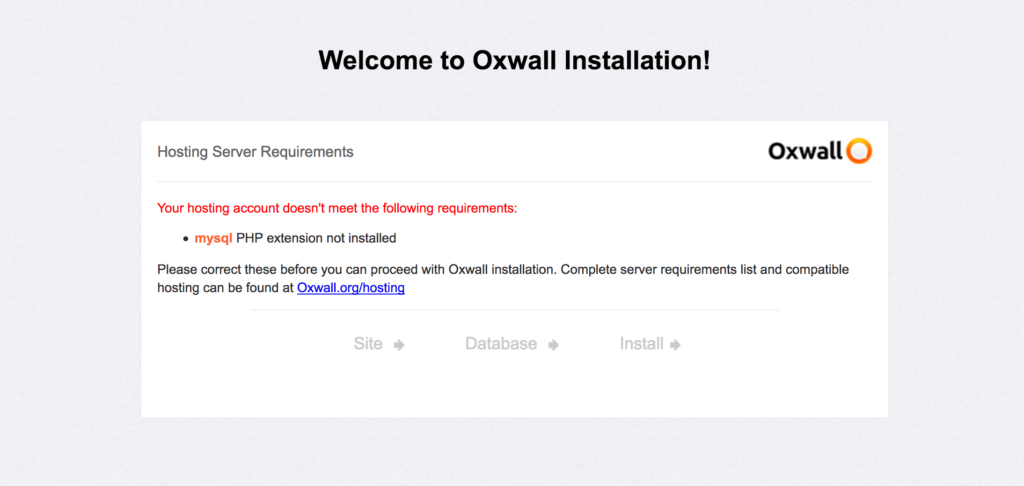 Erreur mysql lors de l'installation du CMS OXWALL